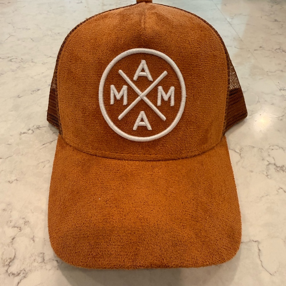 MAMA X Brown Suede Cap with White Logo - Picture 3 of 5